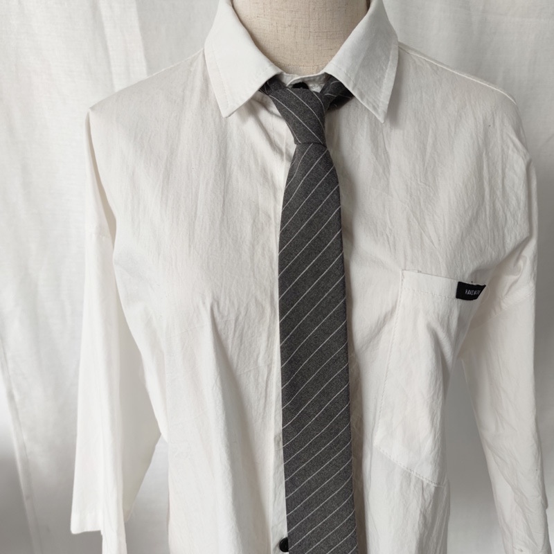 Cà Vạt Cotton Lanh 5 Màu 6cm Màu Đen Họa Tiết Sọc Thời Trang Cho Nam