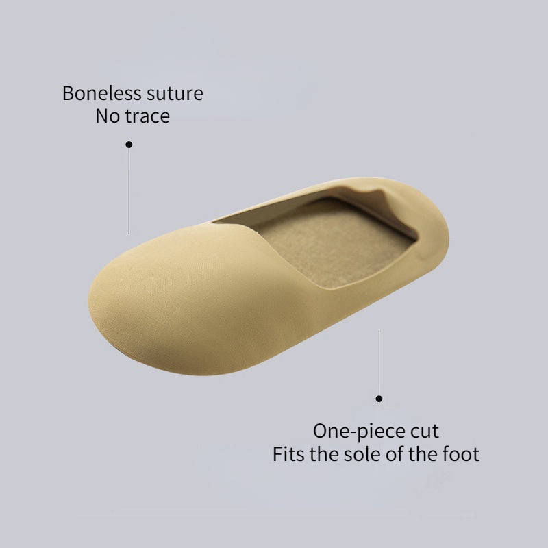 Đôi Vớ Thuyền Màu Trơn Miệng Nông Vô Hình Miệng Nông Bằng Lụa silicone Chống Chảy Xệ Cho Nữ