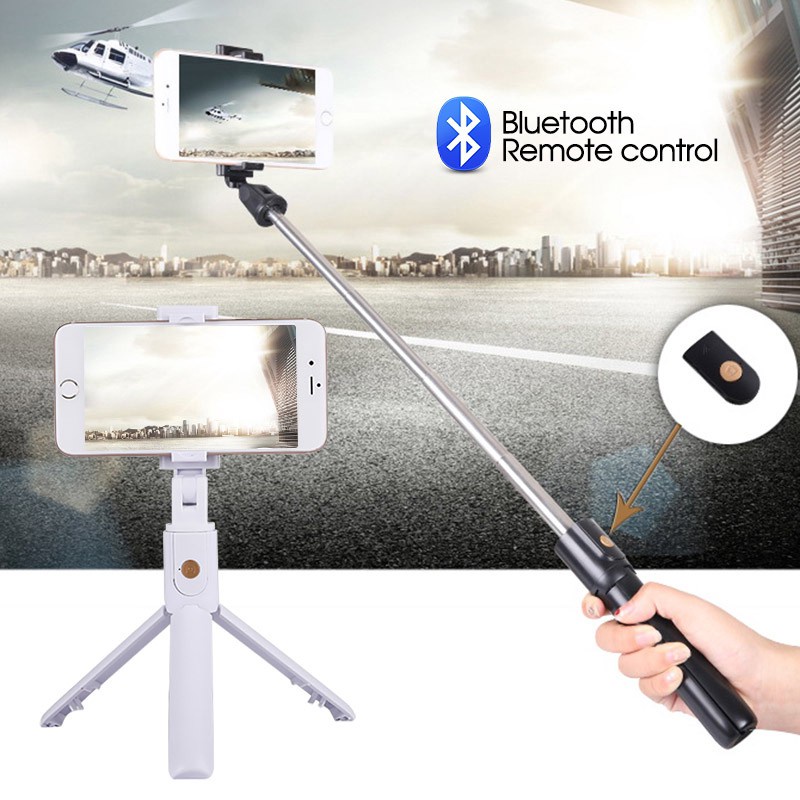 Gậy selfie chụp ảnh 3 chân tripod tự sướng bluetooth Selfiecom K07 tích hợp remote