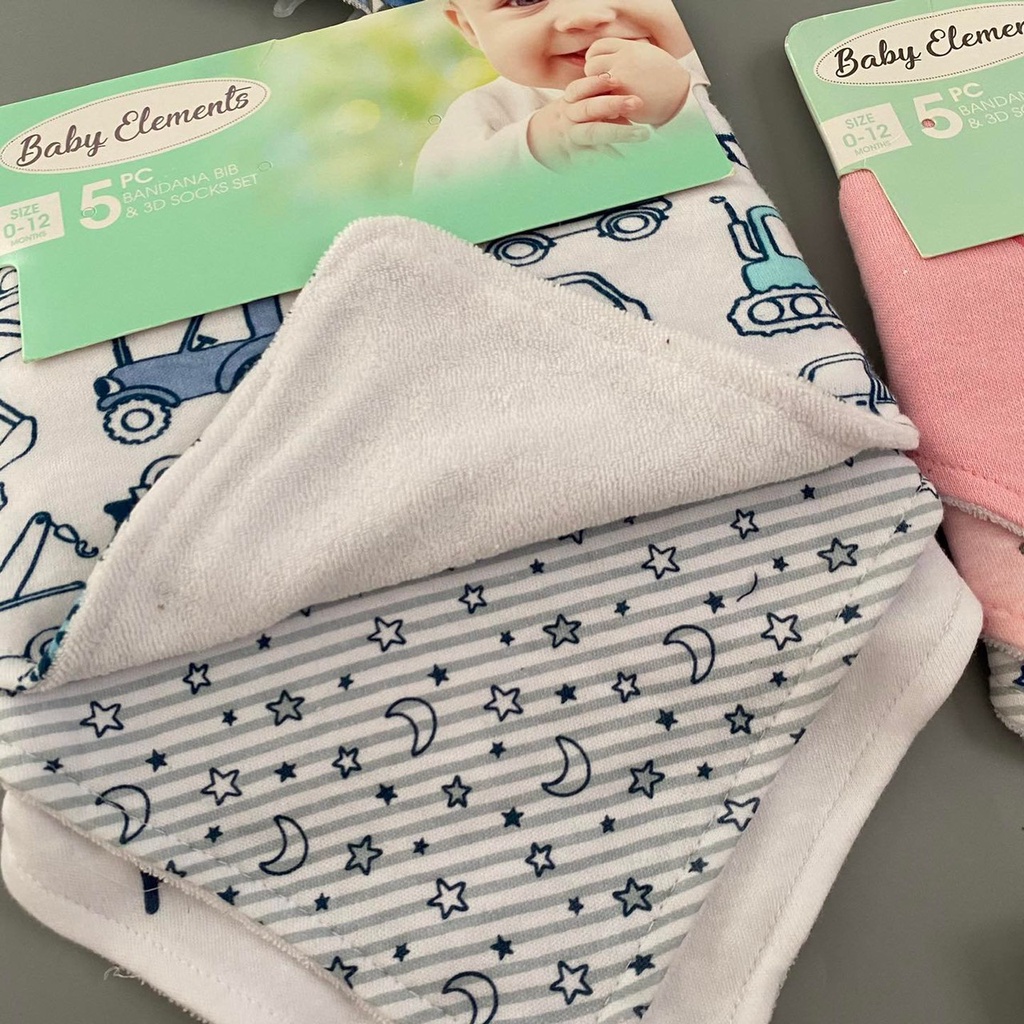 Set 1-3 khăn yếm tam giác giữ ấm cho bé/ khăn yếm cổ ăn dặm cho bé cúc bấm thun cotton xuất dư xịn