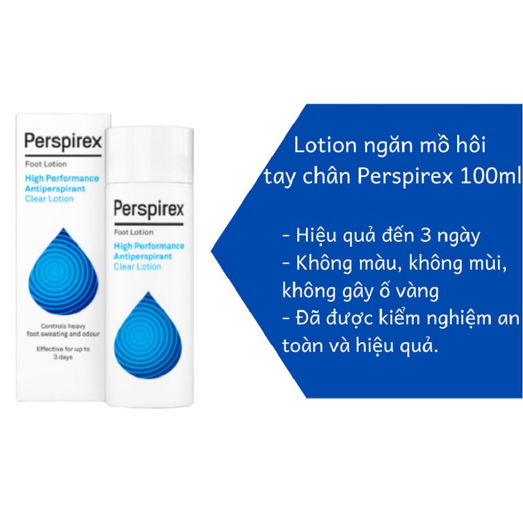 Lotion ngăn mồ hôi tay chân hiệu quả Perspirex Foot Lotion 100ml