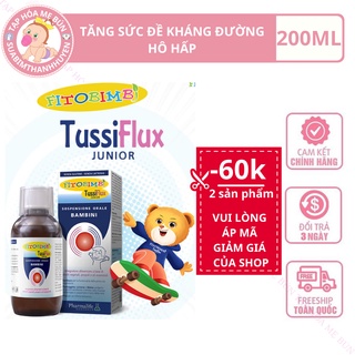 Fitobimbi Tussiflux Junior, siro ho cho bé, giúp giảm các triệu chứng ho, ho có đờm, đau rát họng do viêm họng