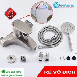 Mua Bộ củ sen tròn tắm nóng lạnh SENTANO inox 304 cao cấp  bề mặt inox mờ chống trầy xước