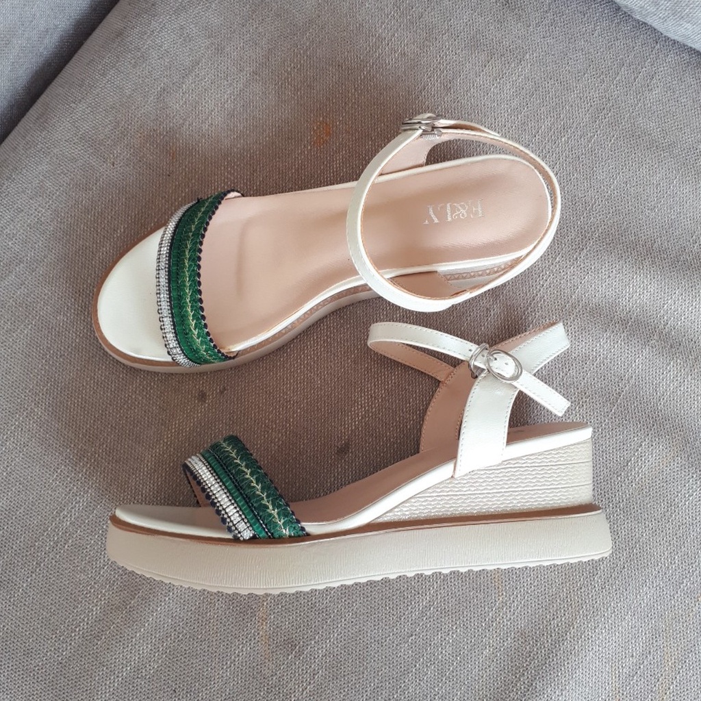 Giày sandal Dusto quai ngang, đế xuồng cao 6.5cm (size 37-235)