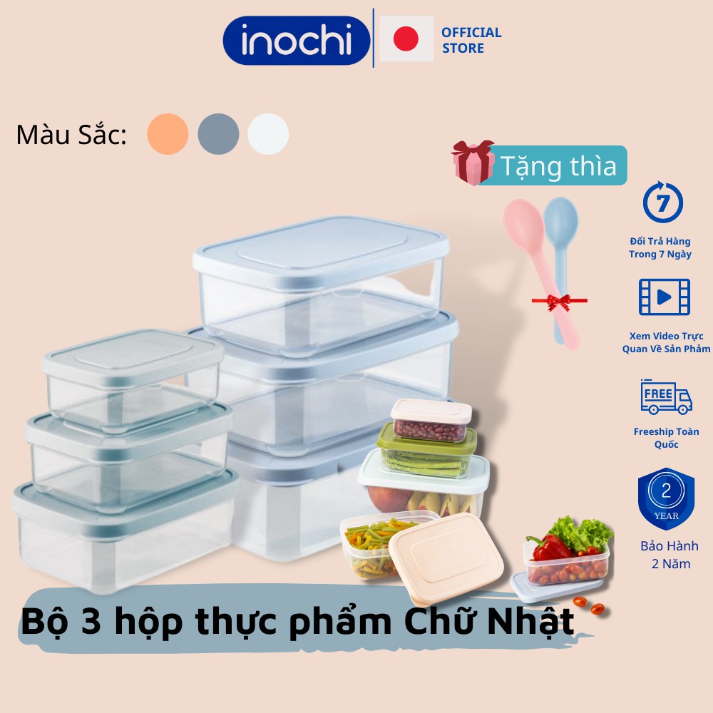 Hộp Nhựa Đựng Thực Phẩm Thức Ăn Hokkaido Chữ Nhật Cao Cấp Trong Suốt Bền Kín Chịu Nhiệt Cao Inochi Chính hãng