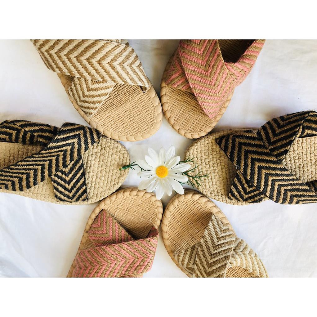 Dép cói đi biển phong cách boho Có ảnh thật