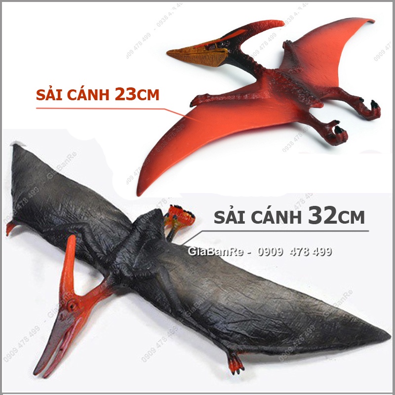 Mô Hình Khủng Long Thằn Lằn Bay Pteranodon - Thân Đen - Sải cánh 23-32cm - 77481