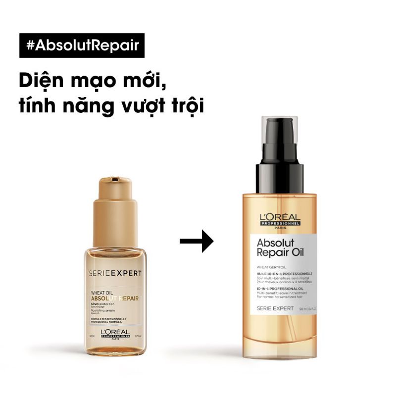 Tinh Dầu Phục Hồi Hư Tổn Loreal Professionnel - 10 in 1 Absolut Repair Gold 90ml