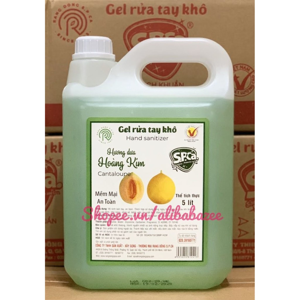 Gel Rửa Tay Khô Diệt Khuẩn SPCA Can 5 Lít Không Cần Nước