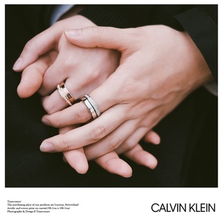 Nhẫn Cặp Đôi Calvin Klein Hook Crystals CK Ring Authentic - Garbini