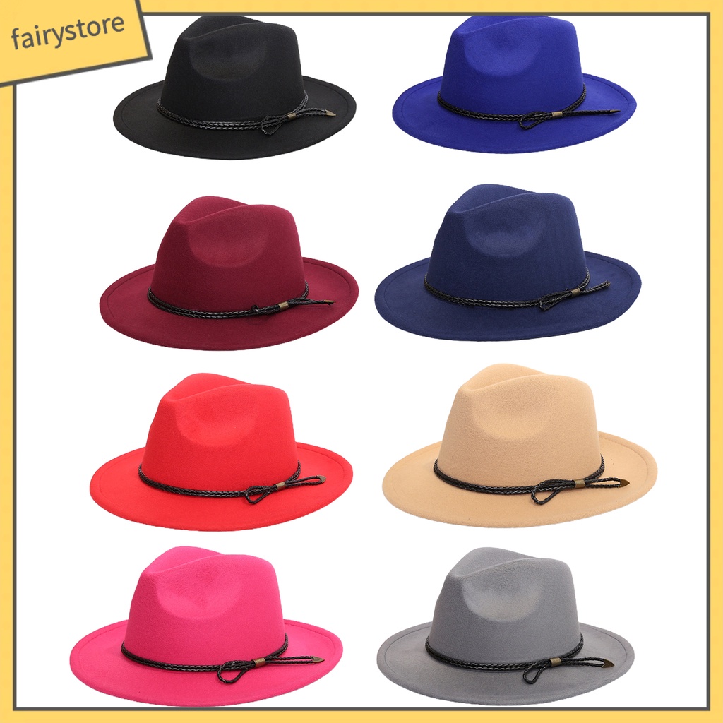 Mũ Phớt Màu Trơn Phong Cách Vintage Cho Nam