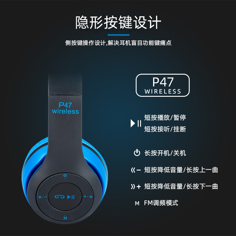 Tai nghe Bluetooth thời trang P47 Wireless cao cấp