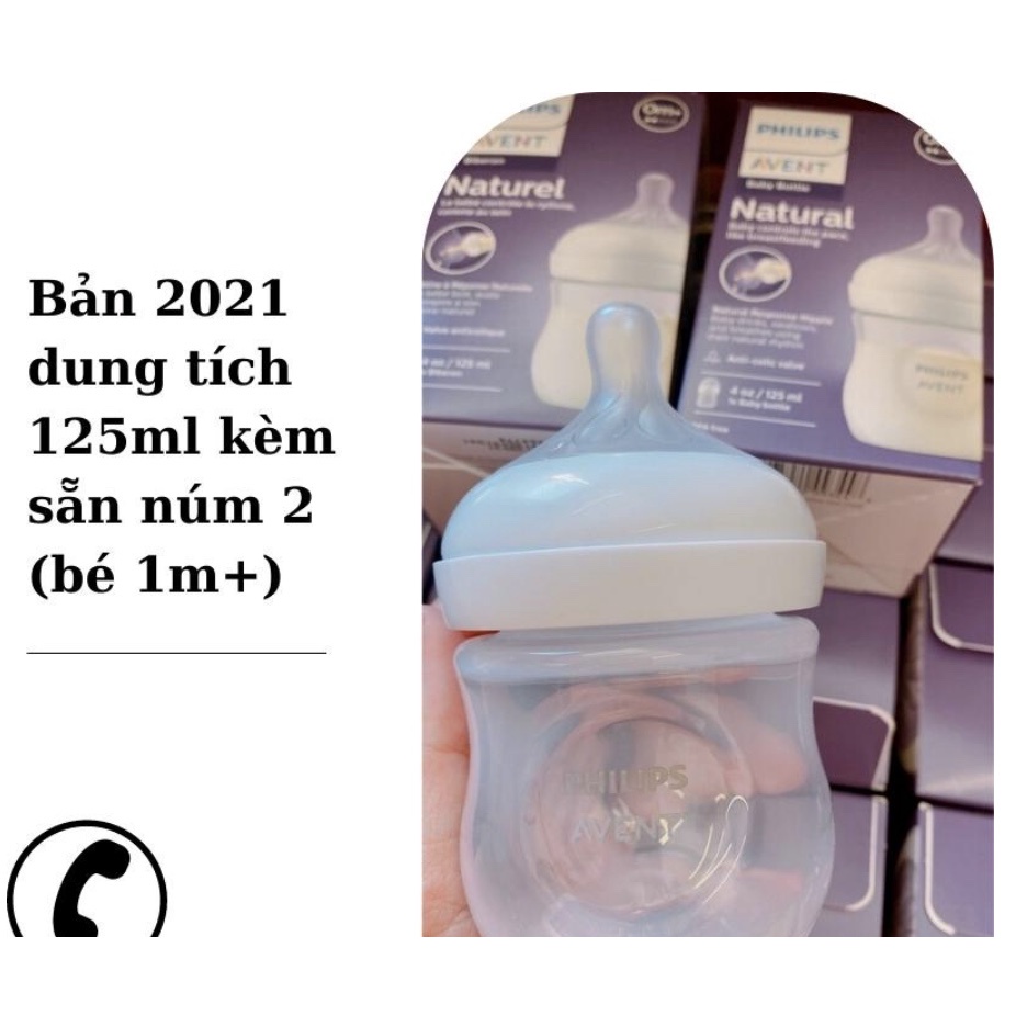 [Chính Hãng BẢN MỚI 2021] Bình Sữa Philips Avent Nature Cổ Rộng Cho Bé 125ml/260ml/330m - Bình sữa cho bé sơ sinh