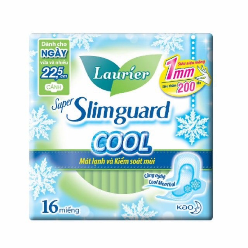 Băng vệ sinh siêu mỏng cánh mát lạnh Laurier Super Slimguard Cool