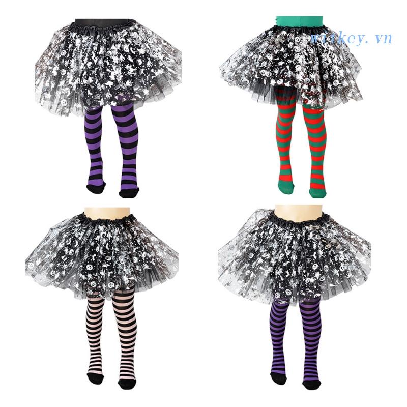 Quần Tất Họa Tiết Kẻ Sọc Hóa Trang Halloween Cho Bé