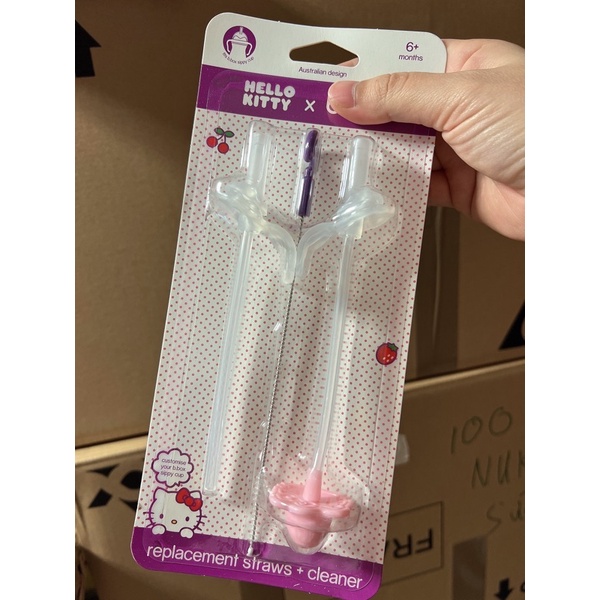 Bộ cọ và vòi thay thế Bình tập uống nước Hello Kitty bản Disney cho bé từ 6 tháng tuổi