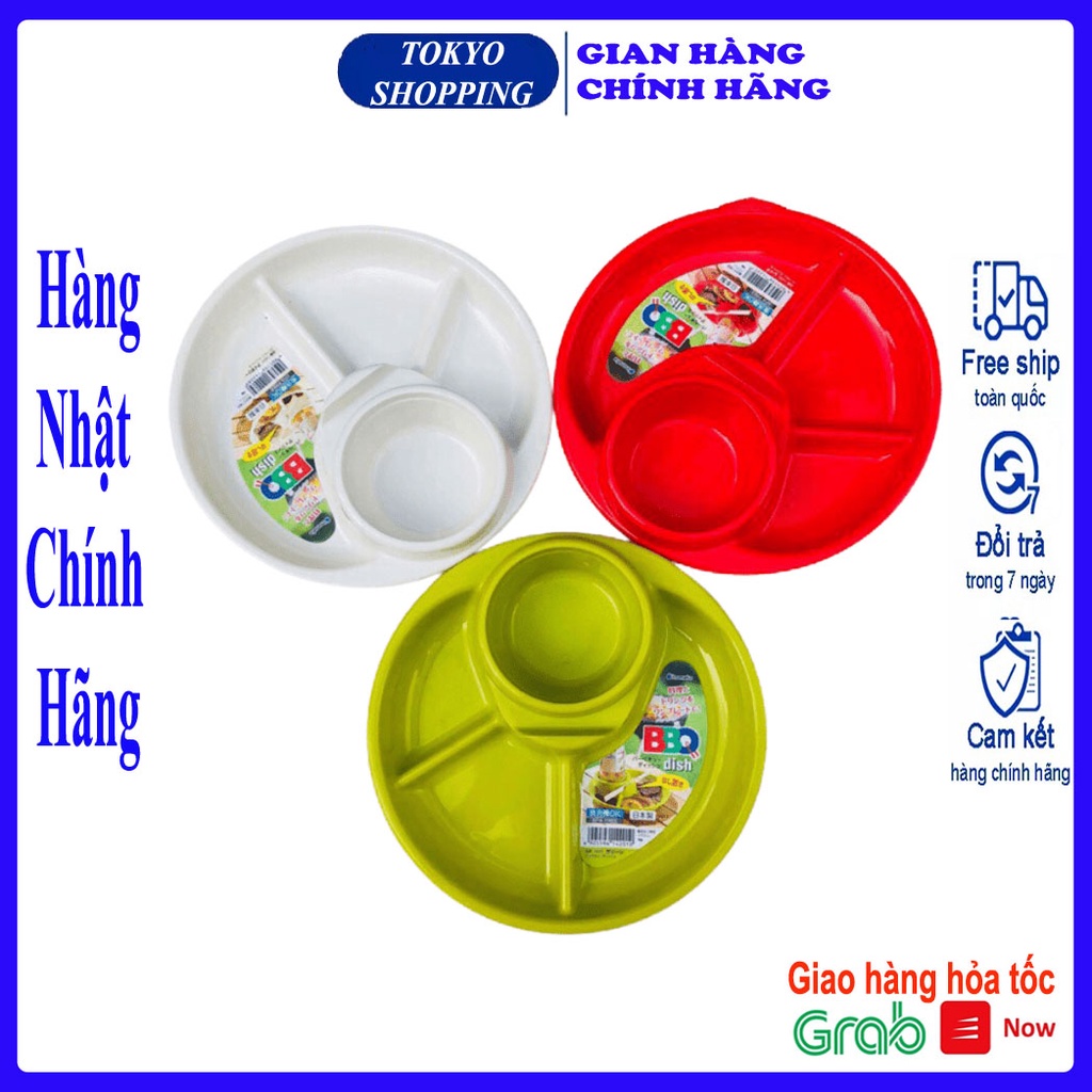 Khay ăn chia 3 ngăn inomata cho bé có kèm khay để cốc, thìa dĩa Hàng Nhật Nội Địa