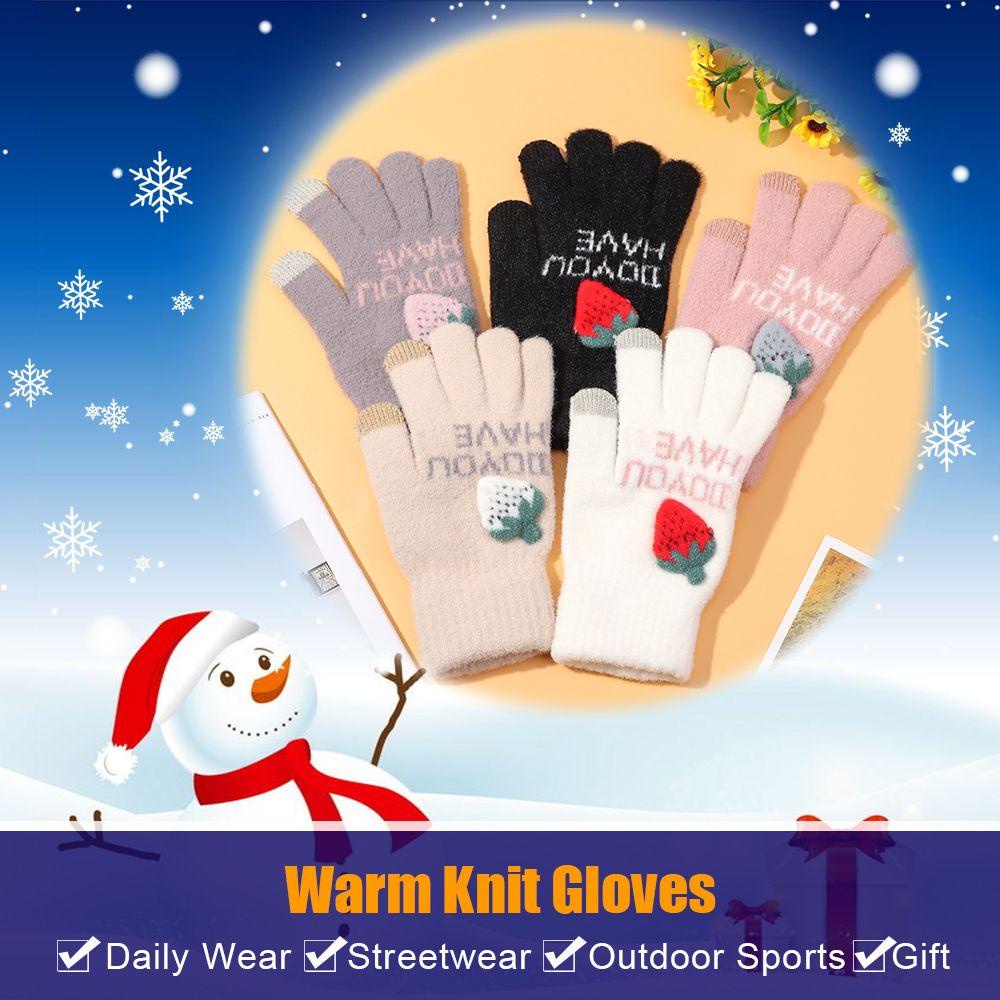 ME Găng Tay Năm Ngón Dày Dặn Ấm Áp Thời Trang Mùa Đông