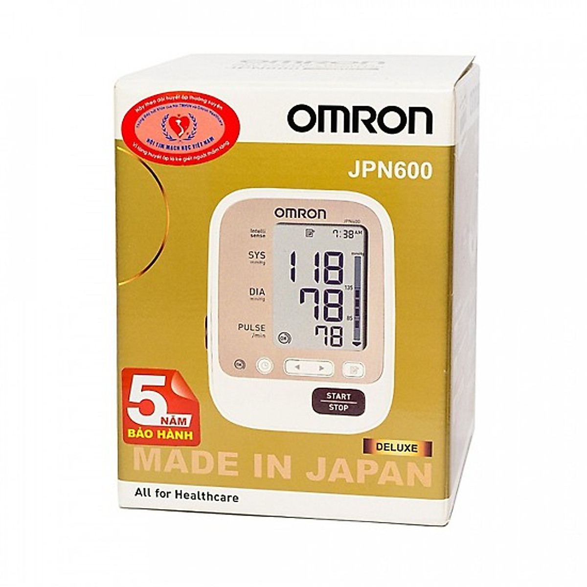 Máy Đo Huyết Áp Bắp Tay Omron JPN 600 + Adapter Cấp Nguồn Điện Khi Không Dùng Pin