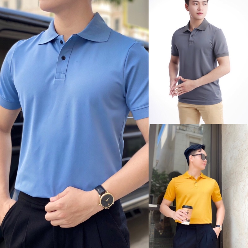 Áo Polo Nam Basis Nhiều Màu , Vải Cotton 4 Chiều dày dặn, có giãn thấm hút mồ hôi tốt