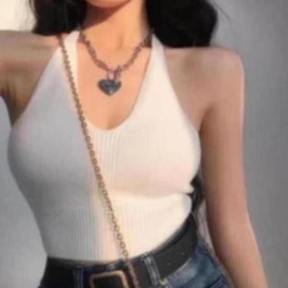 [Có sẵn] Áo croptop yếm cột nơ