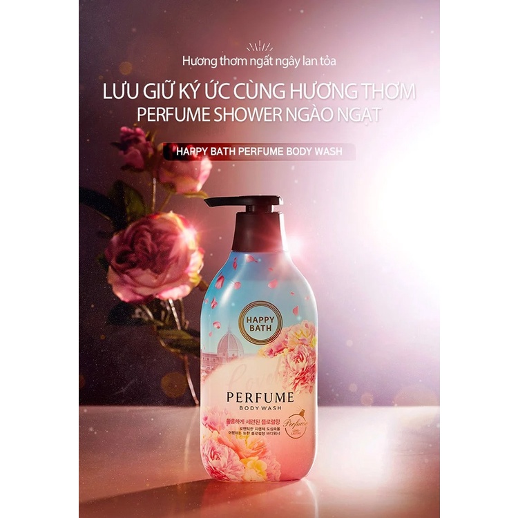 Sữa Tắm Happy Bath Hương Nước Hoa Lovely Pink Florence Perfume Body Wash 900g