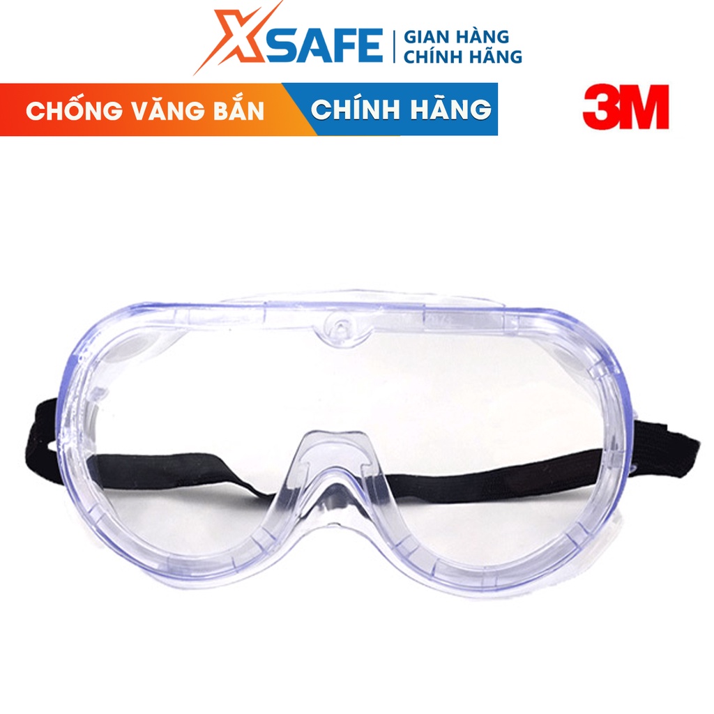 Kính bảo hộ chống hóa chất 3M 1621 chống bụi, giọt bắn, dùng cho phun xịt, sản xuất, y tế - chính hãng 3M - xsafe