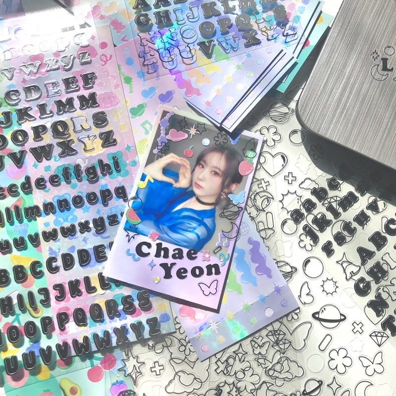 STICKER TIẾNG HÀN LẤP LÁNH  Sticker chữ cái Tiếng Hàn 2 phân loại màu pastel