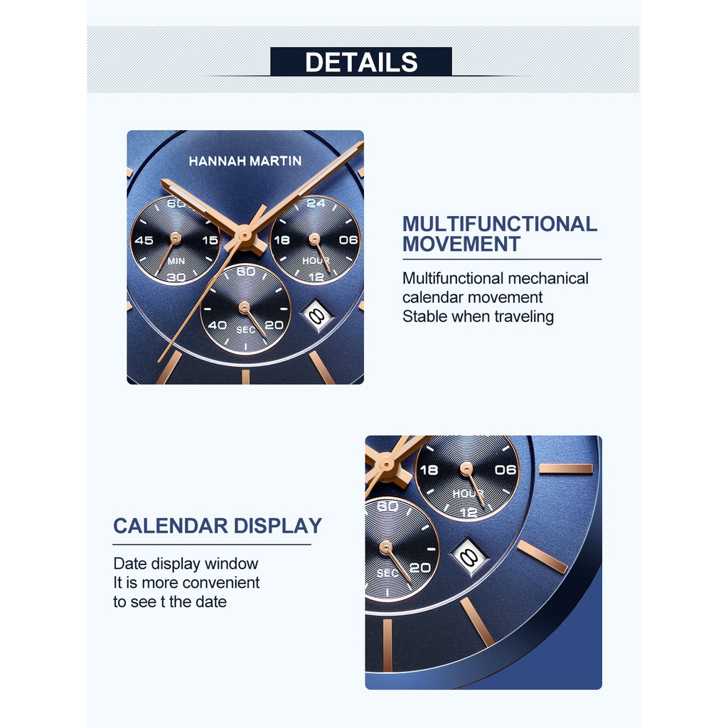 Đồng hồ nam HANNAH MARTIN chính hãng - model HM-120 - chống nước tốt - bảo hành 1 năm | BigBuy360 - bigbuy360.vn