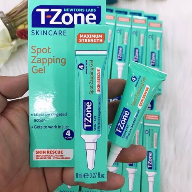 T Zone Gel Chấm Mụn Tinh Chất Tràm Trà Giảm Mụn Cấp Tốc T-Zone Spot Zapping Gel 8ml chính hãng