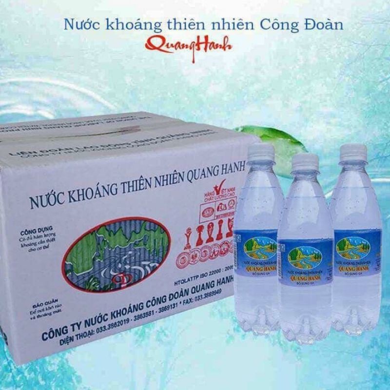 Nước khoáng quang hanh có ga - nước khoáng mặn thùng 20 chai