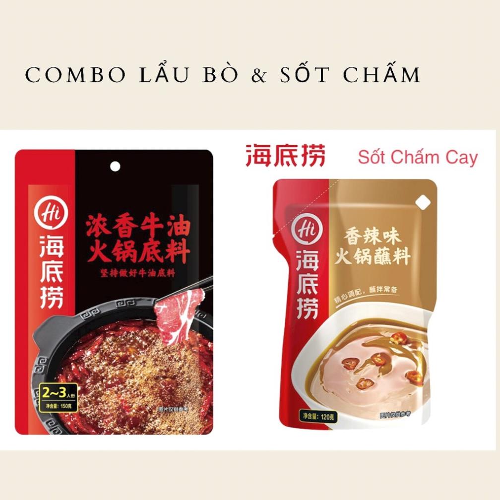 Combo Lẩu Haidilao vị Bò cay tê + Sốt Chấm cay