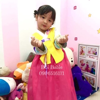 Hanbok cầu vòng bé gái