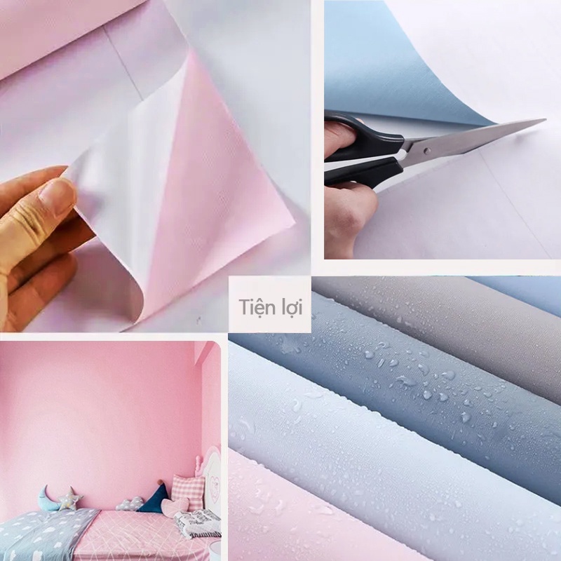 Decal giấy dán tường một màu bề mặt nhám  khổ 45cm keo sẵn