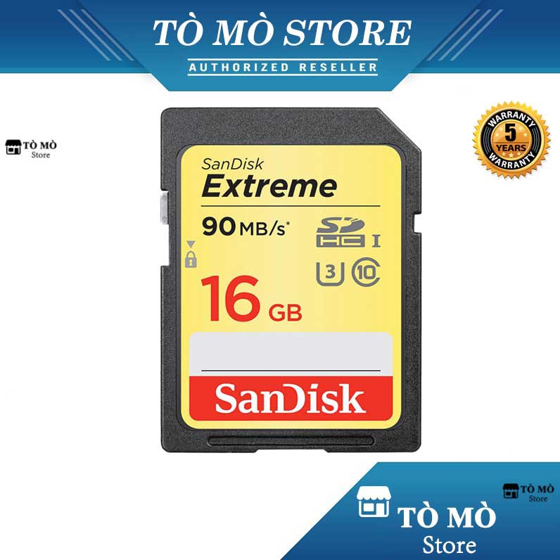 Thẻ nhớ SDHC SanDisk Class 10 Extreme 600X 90MB - 16GB - Bảo hành 5 năm