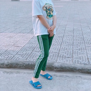 Stripped pants - Quần 3 sọc trắng - Xanh lá (Có ảnh thật)