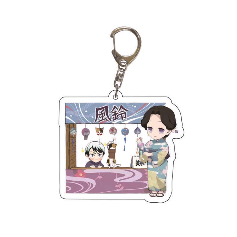 flowersqueen Móc khóa acrylic họa tiết anime Demon Slayer Kimetsu no Yaiba Kamado Tanjirou Kamado Nezuko