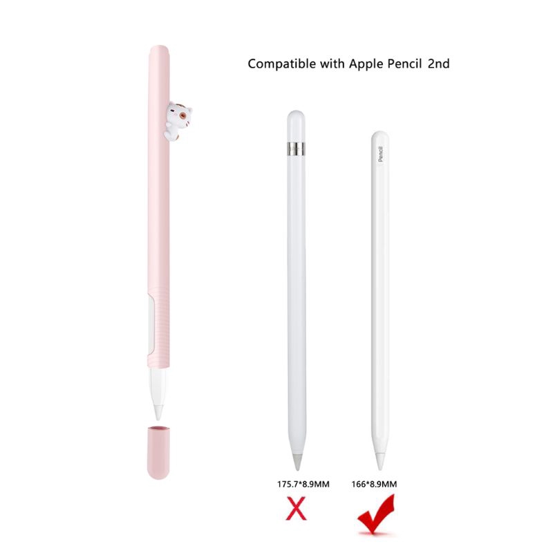 Vỏ Bằng Silicone Hình Mèo Bảo Vệ Bút Cảm Ứng Cho Apple Pencil 2