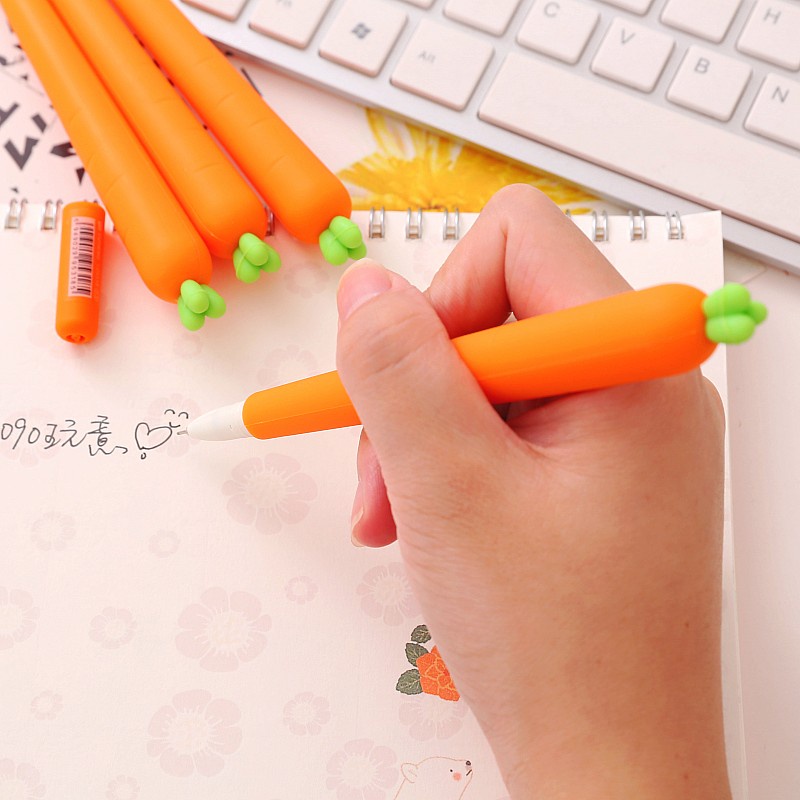 Bút mực gel ngòi 0.5mm hình củ cà rốt xinh xắn đáng yêu