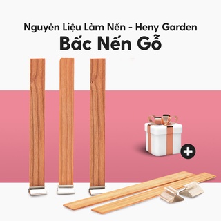 Bấc Nến Gỗ Làm Nến Thơm Không Khói Kèm Đế Kẹp Heny Garden