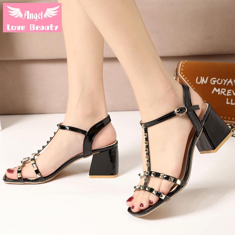 Giày Sandal Cao Gót One-Word Có Khóa Thời Trang Mùa Hè Dành Cho Nữ 2022