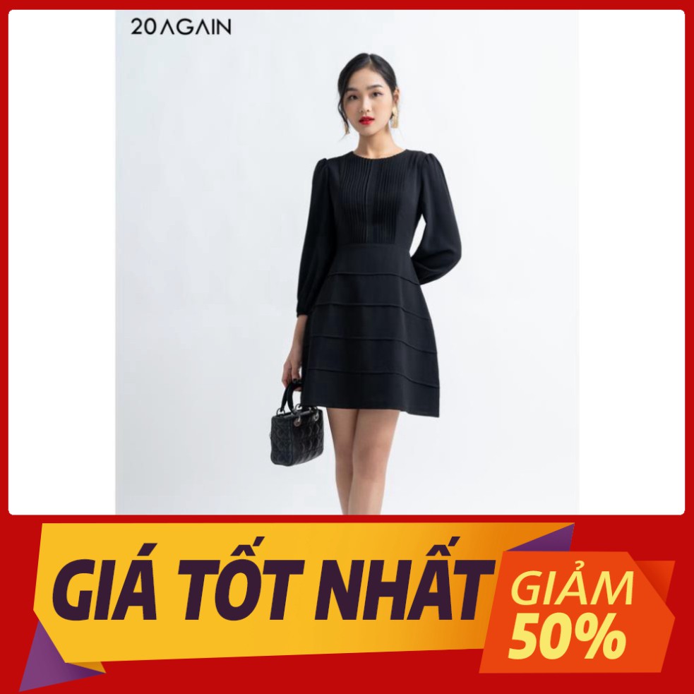 Đầm váy công sở xếp ly thân trước DEA0880 20AGAIN