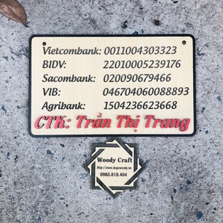 Bảng gỗ ghi tên số tài khoản