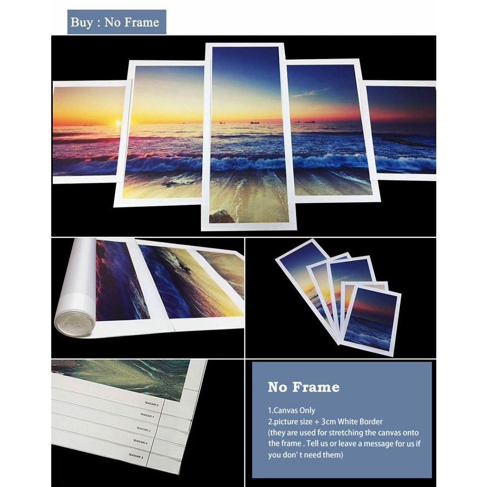 Set 5 Tranh Vải Bạt Treo Tường Trang Trí Hình Xe Hơi Ford Mustang