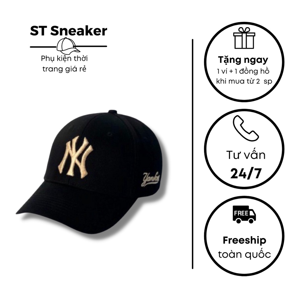 Mũ Lưỡi Trai 🍁 Nón Kết N.Y Logo Thêu Tinh Tế Unisex