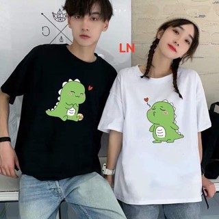 Áo đôi khủng long thổi tim cực cute