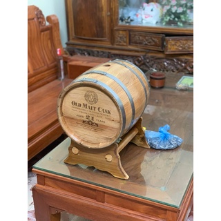 thùng ngâm rượu gỗ sồi 20l vòi mạ crom cao cấp