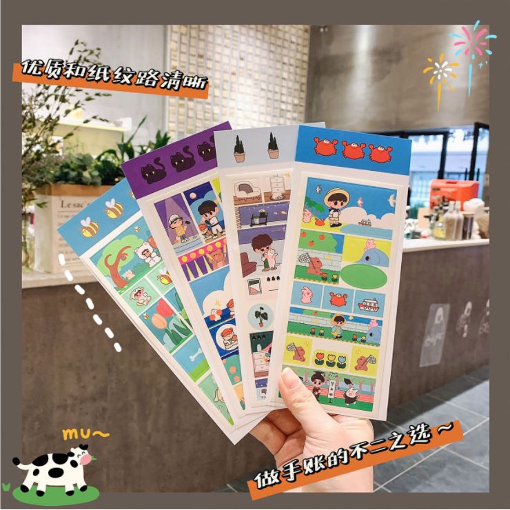 [THANH LÝ] Sticker sổ tay dễ thương, nhan dán cô gái hoạt hình xinh xắn