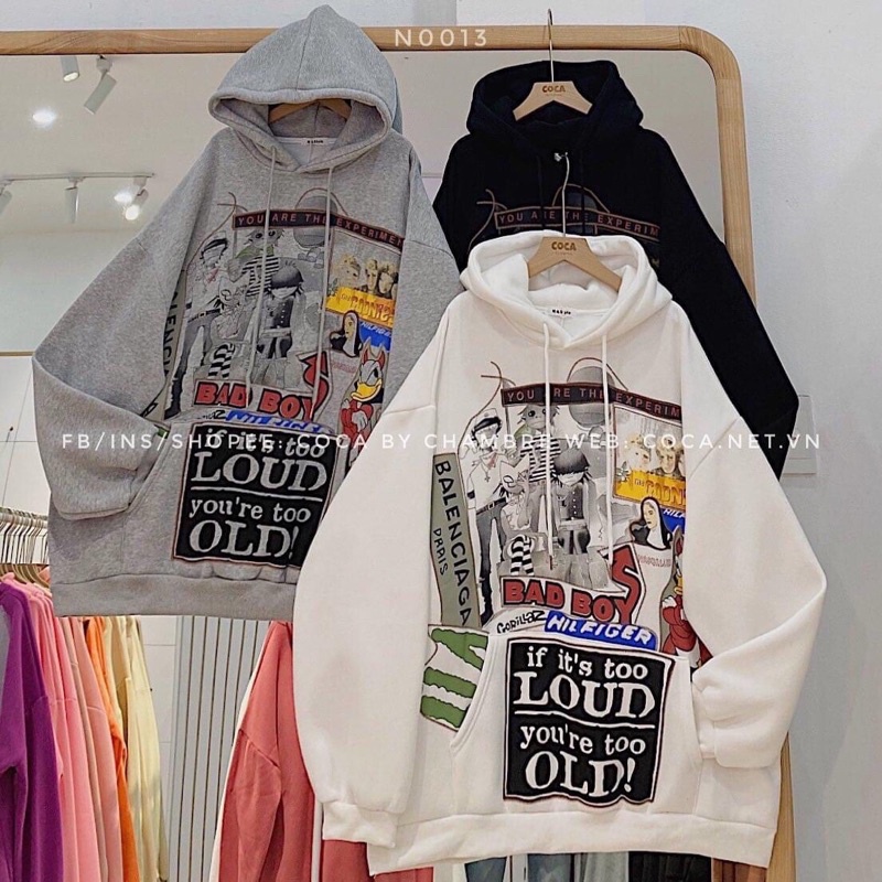 [CÓ ẢNH THẬT] Áo Hoodie Hình Chất Nỉ Da Cá Dày Mịn Form Thụng Unisex Nam Nữ 3 Màu ( có Sỉ)