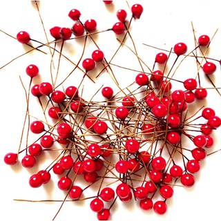 Set 100 Quả Mọng Nhân Tạo Màu Đỏ Đẹp Mắt Dùng Để Trang Trí